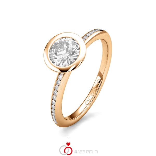 klassischer Trauring/Ehering in Roségold 585 mit 0,7 ct. + zus. 0,13 ct. Brillant tw, si von acredo - A-1654-32 klassischer Trauring/Ehering in Roségold 585 mit 0,7 ct. + zus. 0,13 ct. Brillant tw, si von acredo - A-1654-32