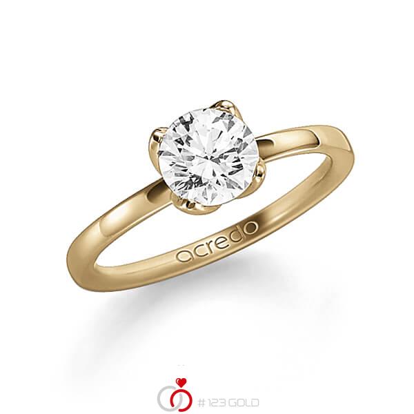 klassischer Trauring/Ehering in Roségold 585 mit 1 ct. Brillant tw, si von acredo - A-1189-4 klassischer Trauring/Ehering in Roségold 585 mit 1 ct. Brillant tw, si von acredo - A-1189-4