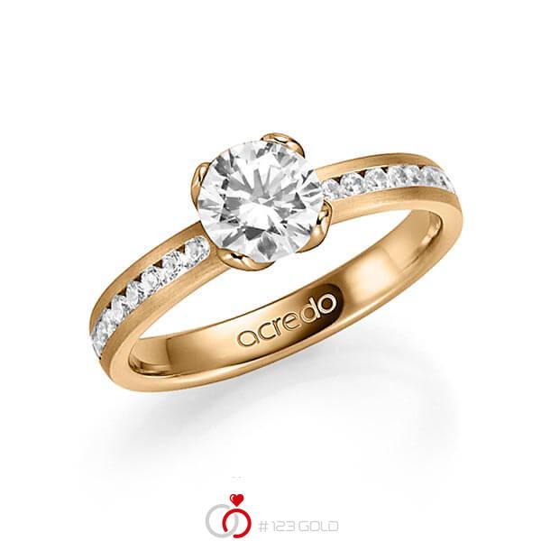 klassischer Trauring/Ehering in Roségold 585 mit 1 ct. + zus. 0,24 ct. Brillant tw, si tw, vs von acredo - A-1339-4 klassischer Trauring/Ehering in Roségold 585 mit 1 ct. + zus. 0,24 ct. Brillant tw, si tw, vs von acredo - A-1339-4