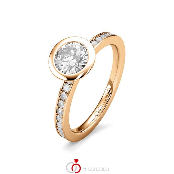 klassischer Trauring/Ehering in Roségold 585 mit 1 ct. + zus. 0,2 ct. Brillant tw, si von acredo - A-1651-36 klassischer Trauring/Ehering in Roségold 585 mit 1 ct. + zus. 0,2 ct. Brillant tw, si von acredo - A-1651-36