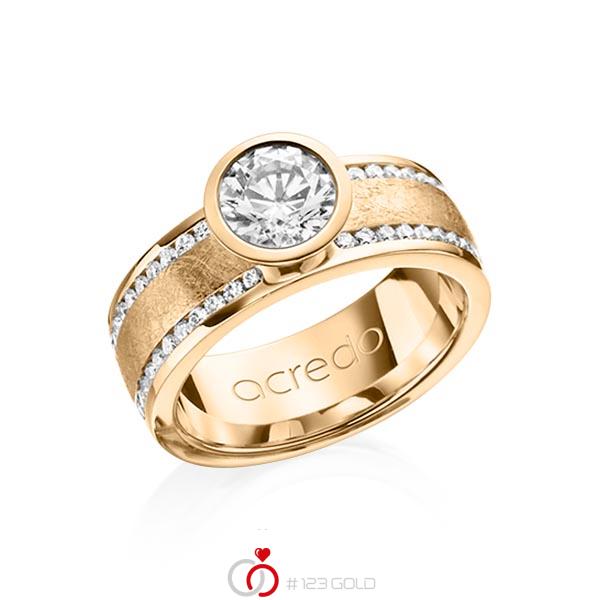 klassischer Trauring/Ehering in Roségold 585 mit 1 ct. + zus. 0,4 ct. Brillant tw, si von acredo - A-1208-7 klassischer Trauring/Ehering in Roségold 585 mit 1 ct. + zus. 0,4 ct. Brillant tw, si von acredo - A-1208-7