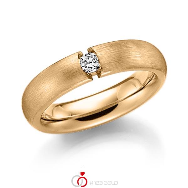 klassischer Trauring/Ehering in Roségold 585 mit zus. 0,08 ct. Brillant tw, si von Steinberg - Q-1382-4 klassischer Trauring/Ehering in Roségold 585 mit zus. 0,08 ct. Brillant tw, si von Steinberg - Q-1382-4