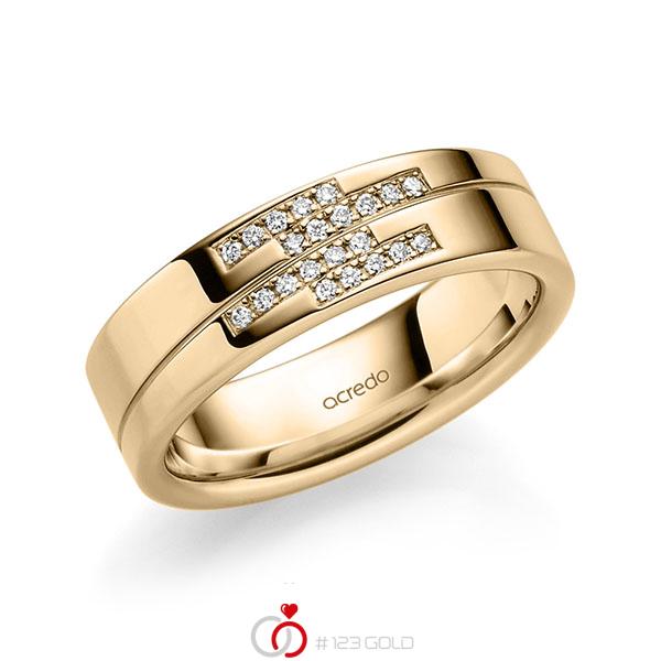 klassischer Trauring/Ehering in Roségold 585 mit zus. 0,11 ct. Brillant tw, si von acredo - A-1976-8 klassischer Trauring/Ehering in Roségold 585 mit zus. 0,11 ct. Brillant tw, si von acredo - A-1976-8
