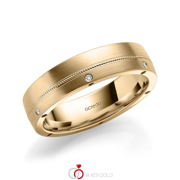 klassischer Trauring/Ehering in Roségold 585 mit zus. 0,12 ct. Brillant Saphir Blau (A 10) tw, si von acredo - A-2183-8 klassischer Trauring/Ehering in Roségold 585 mit zus. 0,12 ct. Brillant Saphir Blau (A 10) tw, si von acredo - A-2183-8