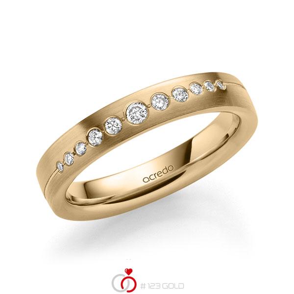 klassischer Trauring/Ehering in Roségold 585 mit zus. 0,156 ct. Brillant tw, si von acredo - A-1717-28 klassischer Trauring/Ehering in Roségold 585 mit zus. 0,156 ct. Brillant tw, si von acredo - A-1717-28