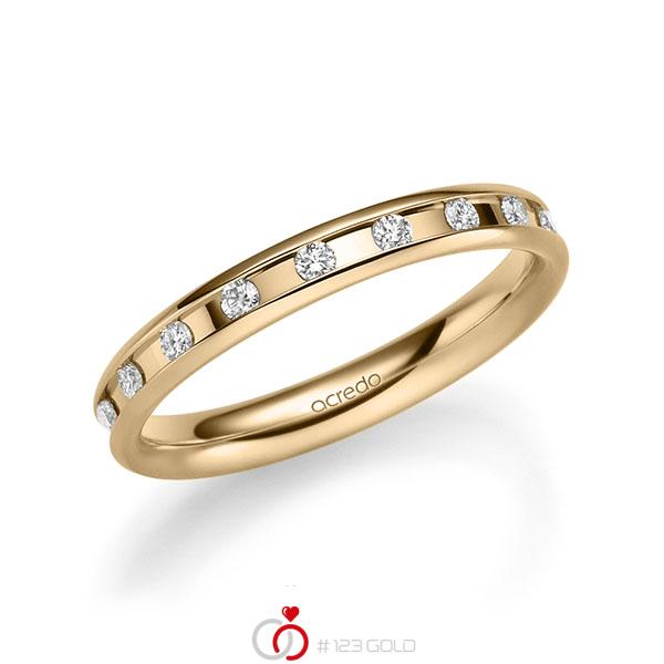 klassischer Trauring/Ehering in Roségold 585 mit zus. 0,18 ct. Brillant tw, si von acredo - A-2217-1 klassischer Trauring/Ehering in Roségold 585 mit zus. 0,18 ct. Brillant tw, si von acredo - A-2217-1