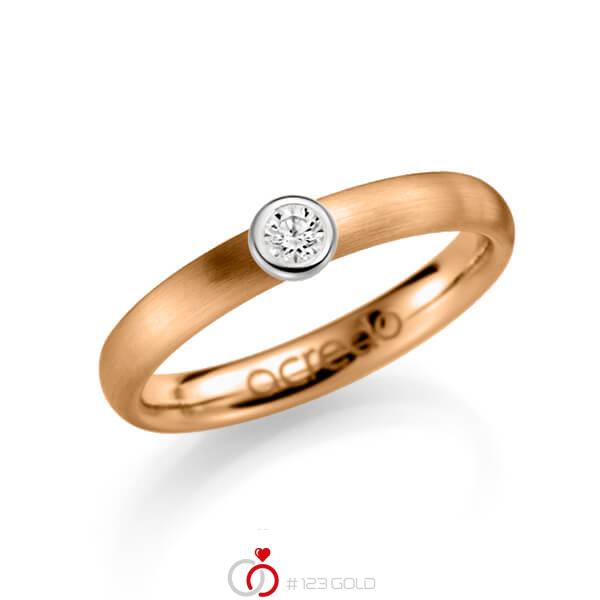 klassischer Trauring/Ehering in Roségold 585 mit zus. 0,1 ct. Brillant tw, si von acredo - A-1124-5 klassischer Trauring/Ehering in Roségold 585 mit zus. 0,1 ct. Brillant tw, si von acredo - A-1124-5