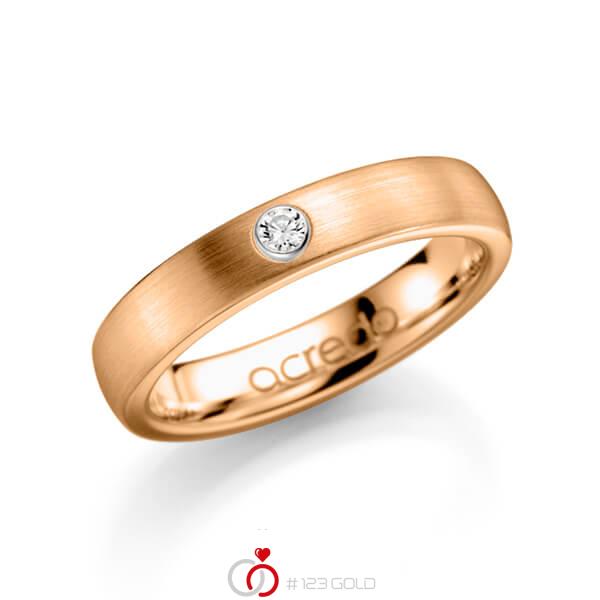 klassischer Trauring/Ehering in Roségold 585 mit zus. 0,1 ct. Brillant tw, si von acredo - A-1133-5 klassischer Trauring/Ehering in Roségold 585 mit zus. 0,1 ct. Brillant tw, si von acredo - A-1133-5
