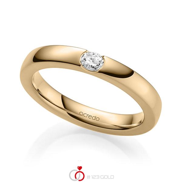 klassischer Trauring/Ehering in Roségold 585 mit zus. 0,1 ct. tw, vs von acredo - A-2140-8 klassischer Trauring/Ehering in Roségold 585 mit zus. 0,1 ct. tw, vs von acredo - A-2140-8