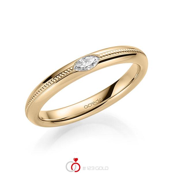 klassischer Trauring/Ehering in Roségold 585 mit zus. 0,1 ct. tw, vs von acredo - A-2142-6 klassischer Trauring/Ehering in Roségold 585 mit zus. 0,1 ct. tw, vs von acredo - A-2142-6