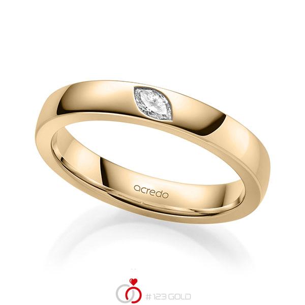 klassischer Trauring/Ehering in Roségold 585 mit zus. 0,1 ct. tw, vs von acredo - A-2145-8 klassischer Trauring/Ehering in Roségold 585 mit zus. 0,1 ct. tw, vs von acredo - A-2145-8
