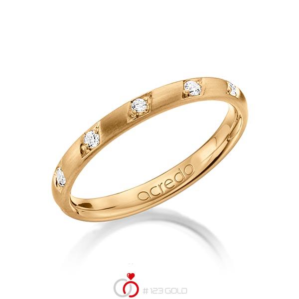 klassischer Trauring/Ehering in Roségold 585 mit zus. 0,22 ct. Brillant tw, si von acredo - A-1284-4 klassischer Trauring/Ehering in Roségold 585 mit zus. 0,22 ct. Brillant tw, si von acredo - A-1284-4