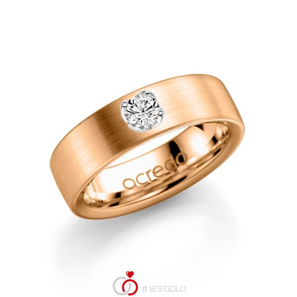 klassischer Trauring/Ehering in Roségold 585 mit zus. 0,25 ct. Brillant tw, si von acredo - A-1138-5 klassischer Trauring/Ehering in Roségold 585 mit zus. 0,25 ct. Brillant tw, si von acredo - A-1138-5
