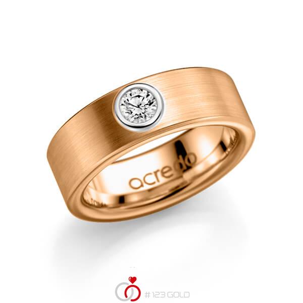 klassischer Trauring/Ehering in Roségold 585 mit zus. 0,25 ct. Brillant tw, si von acredo - A-1139-5 klassischer Trauring/Ehering in Roségold 585 mit zus. 0,25 ct. Brillant tw, si von acredo - A-1139-5