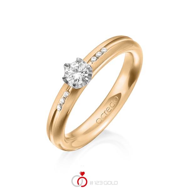 klassischer Trauring/Ehering in Roségold 585 mit zus. 0,298 ct. Brillant tw, si von acredo - A-1193-10 klassischer Trauring/Ehering in Roségold 585 mit zus. 0,298 ct. Brillant tw, si von acredo - A-1193-10