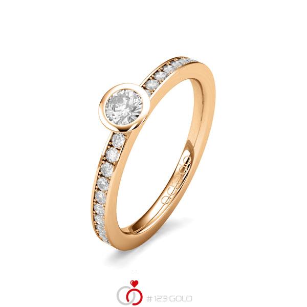 klassischer Trauring/Ehering in Roségold 585 mit zus. 0,35 ct. Brillant tw, si von acredo - A-1651-12 klassischer Trauring/Ehering in Roségold 585 mit zus. 0,35 ct. Brillant tw, si von acredo - A-1651-12