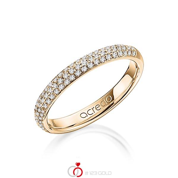 klassischer Trauring/Ehering in Roségold 585 mit zus. 0,38 ct. Brillant tw, si von acredo - A-1262-3 klassischer Trauring/Ehering in Roségold 585 mit zus. 0,38 ct. Brillant tw, si von acredo - A-1262-3
