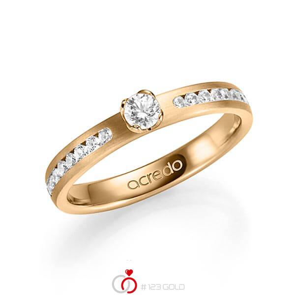 klassischer Trauring/Ehering in Roségold 585 mit zus. 0,39 ct. Brillant tw, vs tw, si von acredo - A-1336-4 klassischer Trauring/Ehering in Roségold 585 mit zus. 0,39 ct. Brillant tw, vs tw, si von acredo - A-1336-4