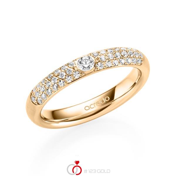 klassischer Trauring/Ehering in Roségold 585 mit zus. 0,416 ct. Brillant tw, si von acredo - A-1911-14 klassischer Trauring/Ehering in Roségold 585 mit zus. 0,416 ct. Brillant tw, si von acredo - A-1911-14