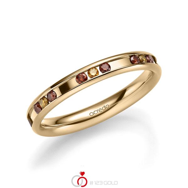 klassischer Trauring/Ehering in Roségold 585 mit zus. 0,42 ct. Brillant Red Cherry cognac von acredo - A-2219-5 klassischer Trauring/Ehering in Roségold 585 mit zus. 0,42 ct. Brillant Red Cherry cognac von acredo - A-2219-5