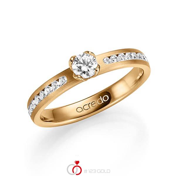 klassischer Trauring/Ehering in Roségold 585 mit zus. 0,49 ct. Brillant tw, vs von acredo - A-1337-4 klassischer Trauring/Ehering in Roségold 585 mit zus. 0,49 ct. Brillant tw, vs von acredo - A-1337-4
