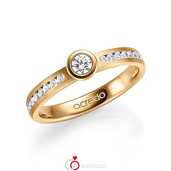 klassischer Trauring/Ehering in Roségold 585 mit zus. 0,49 ct. Brillant tw, vs von acredo - A-1345-4 klassischer Trauring/Ehering in Roségold 585 mit zus. 0,49 ct. Brillant tw, vs von acredo - A-1345-4