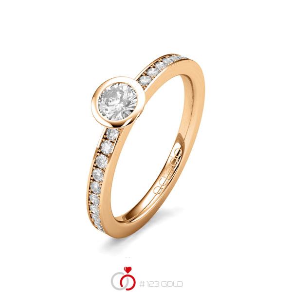 klassischer Trauring/Ehering in Roségold 585 mit zus. 0,4 ct. Brillant tw, si von acredo - A-1651-16 klassischer Trauring/Ehering in Roségold 585 mit zus. 0,4 ct. Brillant tw, si von acredo - A-1651-16