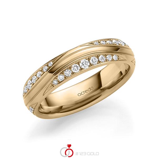 klassischer Trauring/Ehering in Roségold 585 mit zus. 0,576 ct. Brillant tw, si von acredo - A-1710-17 klassischer Trauring/Ehering in Roségold 585 mit zus. 0,576 ct. Brillant tw, si von acredo - A-1710-17