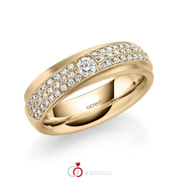 klassischer Trauring/Ehering in Roségold 585 mit zus. 0,582 ct. Brillant tw, si von acredo - A-2159-8 klassischer Trauring/Ehering in Roségold 585 mit zus. 0,582 ct. Brillant tw, si von acredo - A-2159-8