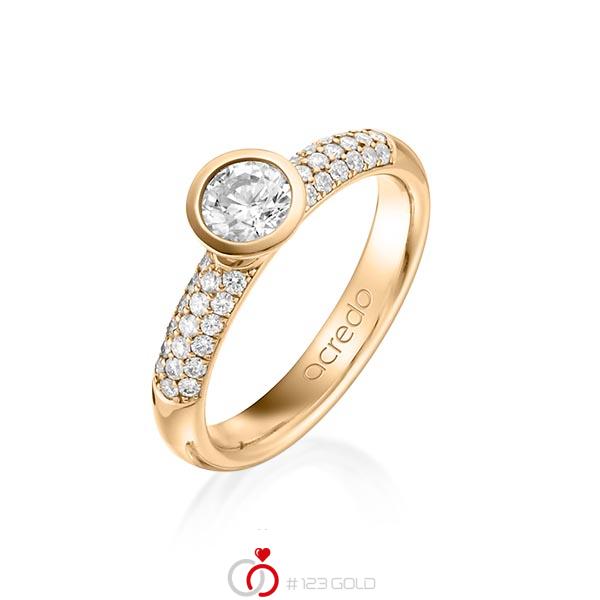 klassischer Trauring/Ehering in Roségold 585 mit zus. 0,61 ct. Brillant tw, si tw, vs von acredo - A-1261-4 klassischer Trauring/Ehering in Roségold 585 mit zus. 0,61 ct. Brillant tw, si tw, vs von acredo - A-1261-4