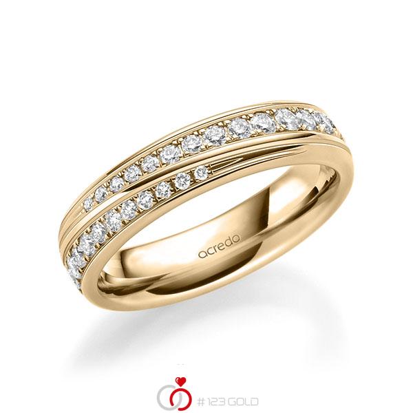 klassischer Trauring/Ehering in Roségold 585 mit zus. 0,964 ct. Brillant tw, si von acredo - A-1631-17 klassischer Trauring/Ehering in Roségold 585 mit zus. 0,964 ct. Brillant tw, si von acredo - A-1631-17