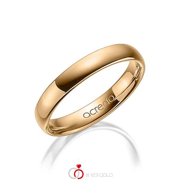 klassischer Trauring/Ehering in Roségold 585 von acredo - A-1278-4 klassischer Trauring/Ehering in Roségold 585 von acredo - A-1278-4