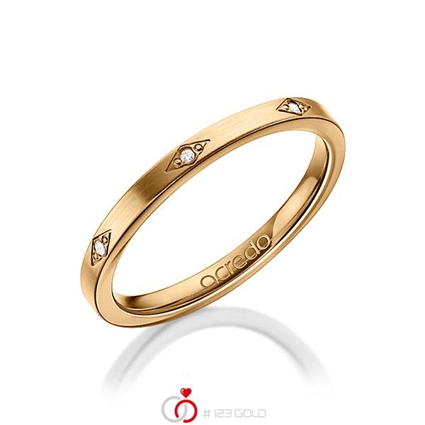 klassischer Trauring/Ehering in Roségold 750 mit zus. 0,035 ct. Brillant tw, si von acredo - A-1301-8 klassischer Trauring/Ehering in Roségold 750 mit zus. 0,035 ct. Brillant tw, si von acredo - A-1301-8