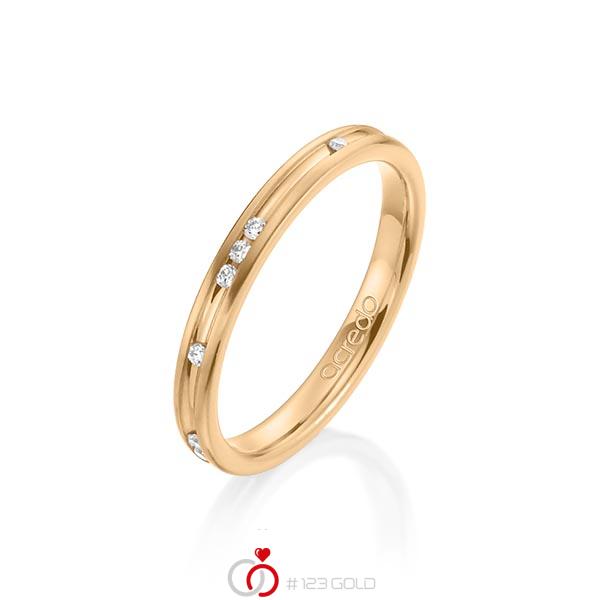 klassischer Trauring/Ehering in Roségold 750 mit zus. 0,14 ct. Brillant tw, si von acredo - A-1276-8 klassischer Trauring/Ehering in Roségold 750 mit zus. 0,14 ct. Brillant tw, si von acredo - A-1276-8
