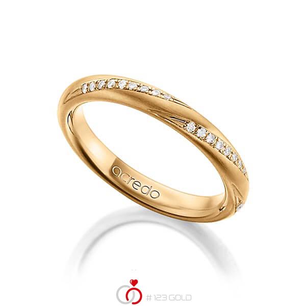 klassischer Trauring/Ehering in Roségold 750 mit zus. 0,225 ct. Brillant tw, si von acredo - A-1472-1 klassischer Trauring/Ehering in Roségold 750 mit zus. 0,225 ct. Brillant tw, si von acredo - A-1472-1