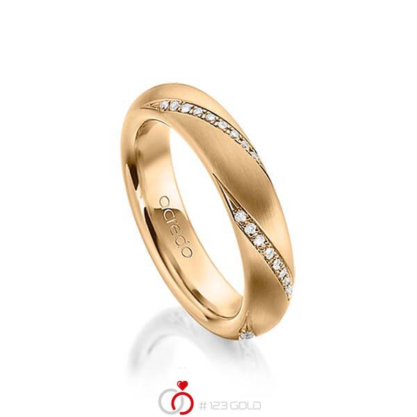 klassischer Trauring/Ehering in Roségold 750 mit zus. 0,225 ct. Brillant tw, si von acredo - A-1474-4 klassischer Trauring/Ehering in Roségold 750 mit zus. 0,225 ct. Brillant tw, si von acredo - A-1474-4