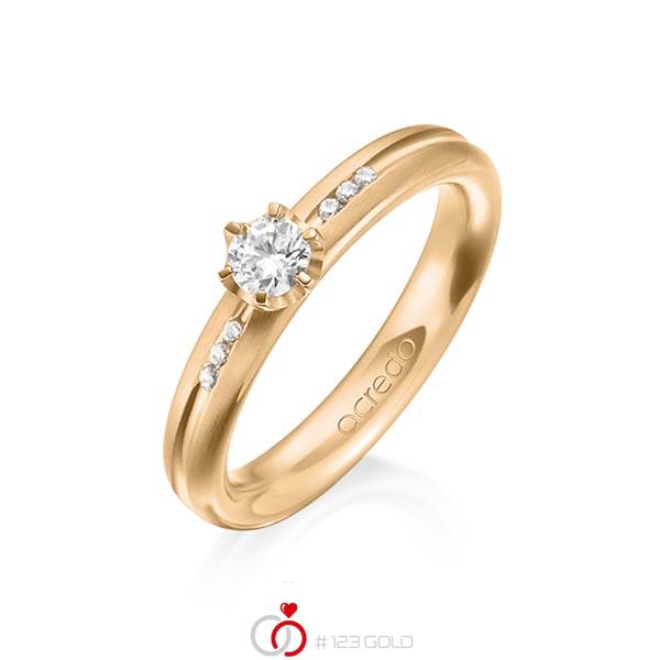 klassischer Trauring/Ehering in Roségold 750 mit zus. 0,298 ct. Brillant tw, si von acredo - A-1193-20 klassischer Trauring/Ehering in Roségold 750 mit zus. 0,298 ct. Brillant tw, si von acredo - A-1193-20