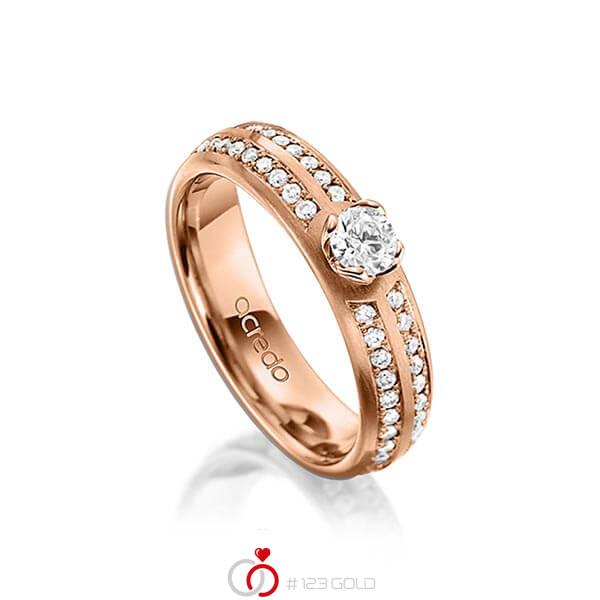 klassischer Trauring/Ehering in Rotgold 585 mit 0,3 ct. + zus. 0,672 ct. Brillant tw, vs von acredo - A-1543-5 klassischer Trauring/Ehering in Rotgold 585 mit 0,3 ct. + zus. 0,672 ct. Brillant tw, vs von acredo - A-1543-5