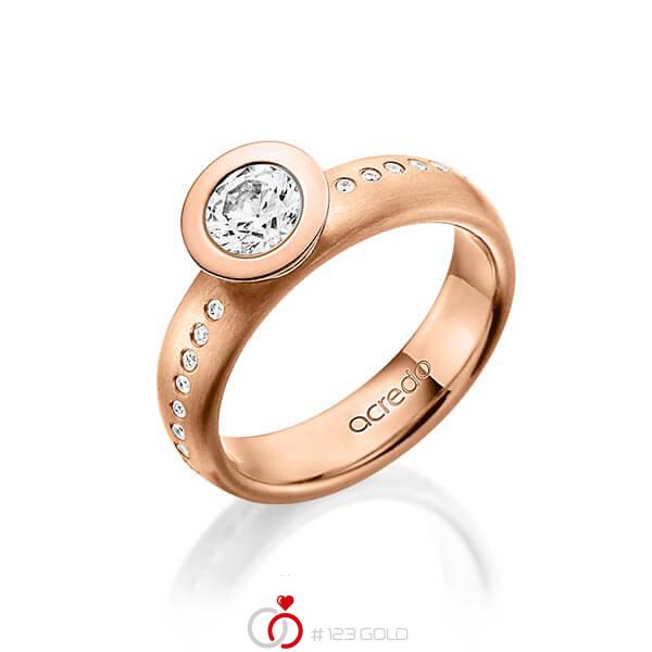 klassischer Trauring/Ehering in Rotgold 585 mit 0,4 ct. + zus. 0,175 ct. Brillant tw, si tw, vs von acredo - A-1493-5 klassischer Trauring/Ehering in Rotgold 585 mit 0,4 ct. + zus. 0,175 ct. Brillant tw, si tw, vs von acredo - A-1493-5