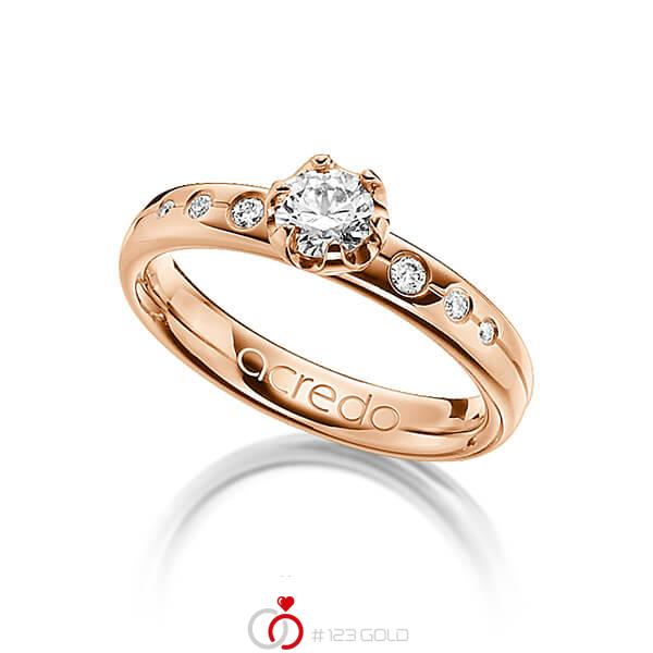 klassischer Trauring/Ehering in Rotgold 585 mit 0,4 ct. + zus. 0,1 ct. Brillant tw, vs von acredo - A-1204-16 klassischer Trauring/Ehering in Rotgold 585 mit 0,4 ct. + zus. 0,1 ct. Brillant tw, vs von acredo - A-1204-16