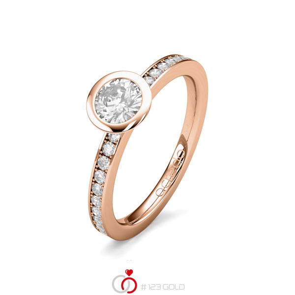 klassischer Trauring/Ehering in Rotgold 585 mit 0,4 ct. + zus. 0,2 ct. Brillant tw, si von acredo - A-1651-24 klassischer Trauring/Ehering in Rotgold 585 mit 0,4 ct. + zus. 0,2 ct. Brillant tw, si von acredo - A-1651-24