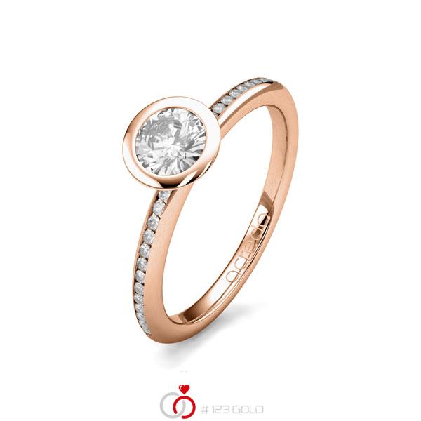klassischer Trauring/Ehering in Rotgold 585 mit 0,5 ct. + zus. 0,13 ct. Brillant tw, si von acredo - A-1654-29 klassischer Trauring/Ehering in Rotgold 585 mit 0,5 ct. + zus. 0,13 ct. Brillant tw, si von acredo - A-1654-29