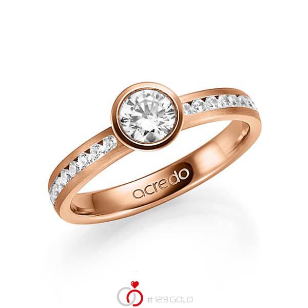 klassischer Trauring/Ehering in Rotgold 585 mit 0,5 ct. + zus. 0,24 ct. Brillant tw, si tw, vs von acredo - A-1346-5 klassischer Trauring/Ehering in Rotgold 585 mit 0,5 ct. + zus. 0,24 ct. Brillant tw, si tw, vs von acredo - A-1346-5