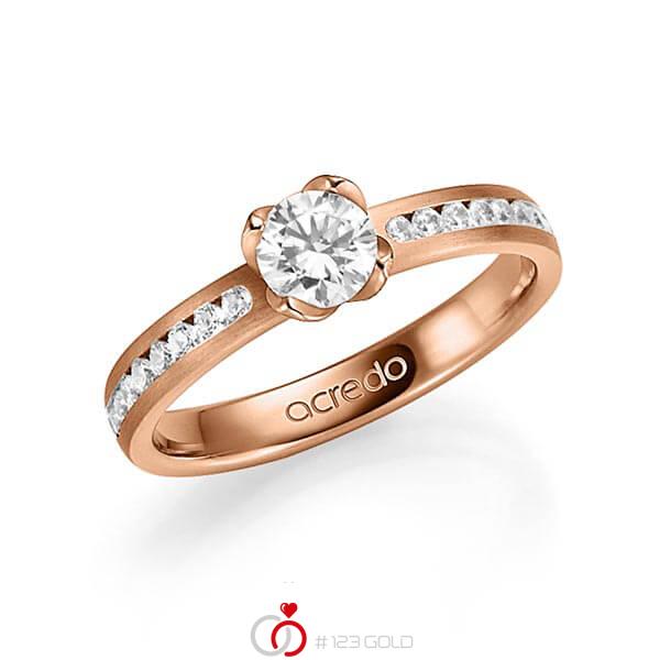 klassischer Trauring/Ehering in Rotgold 585 mit 0,5 ct. + zus. 0,24 ct. Brillant tw, vs tw, si von acredo - A-1338-5 klassischer Trauring/Ehering in Rotgold 585 mit 0,5 ct. + zus. 0,24 ct. Brillant tw, vs tw, si von acredo - A-1338-5