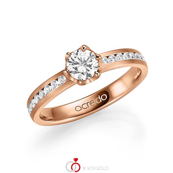 klassischer Trauring/Ehering in Rotgold 585 mit 0,5 ct. + zus. 0,24 ct. Brillant tw, vs tw, si von acredo - A-1342-5 klassischer Trauring/Ehering in Rotgold 585 mit 0,5 ct. + zus. 0,24 ct. Brillant tw, vs tw, si von acredo - A-1342-5