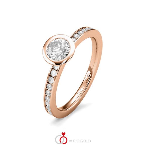 klassischer Trauring/Ehering in Rotgold 585 mit 0,5 ct. + zus. 0,2 ct. Brillant tw, si von acredo - A-1651-29 klassischer Trauring/Ehering in Rotgold 585 mit 0,5 ct. + zus. 0,2 ct. Brillant tw, si von acredo - A-1651-29