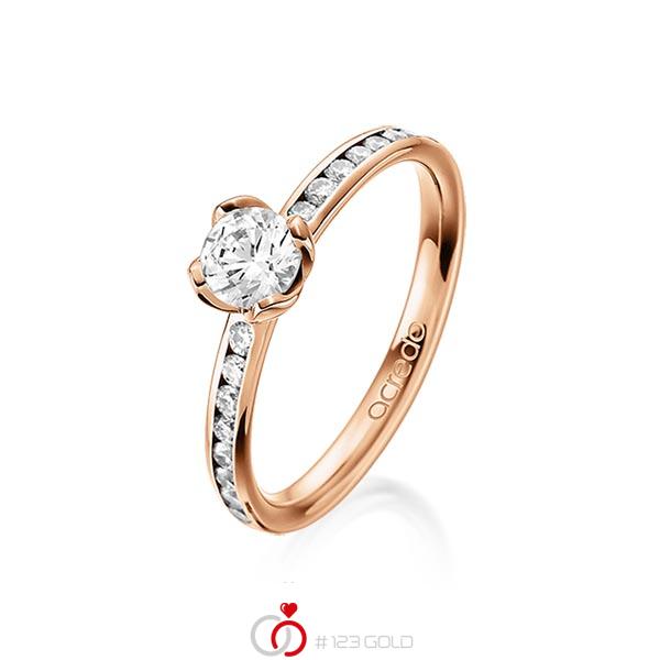klassischer Trauring/Ehering in Rotgold 585 mit 0,5 ct. + zus. 0,32 ct. Brillant tw, vs tw, si von acredo - A-1656-7 klassischer Trauring/Ehering in Rotgold 585 mit 0,5 ct. + zus. 0,32 ct. Brillant tw, vs tw, si von acredo - A-1656-7