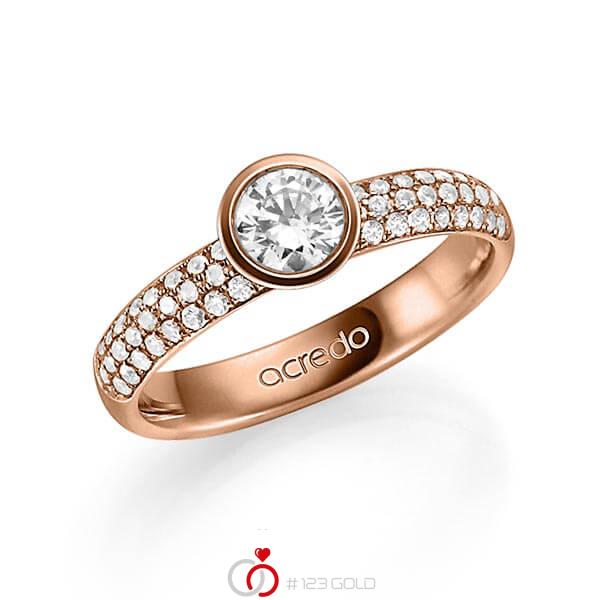 klassischer Trauring/Ehering in Rotgold 585 mit 0,5 ct. + zus. 0,432 ct. Brillant tw, si tw, vs von acredo - A-1334-5 klassischer Trauring/Ehering in Rotgold 585 mit 0,5 ct. + zus. 0,432 ct. Brillant tw, si tw, vs von acredo - A-1334-5