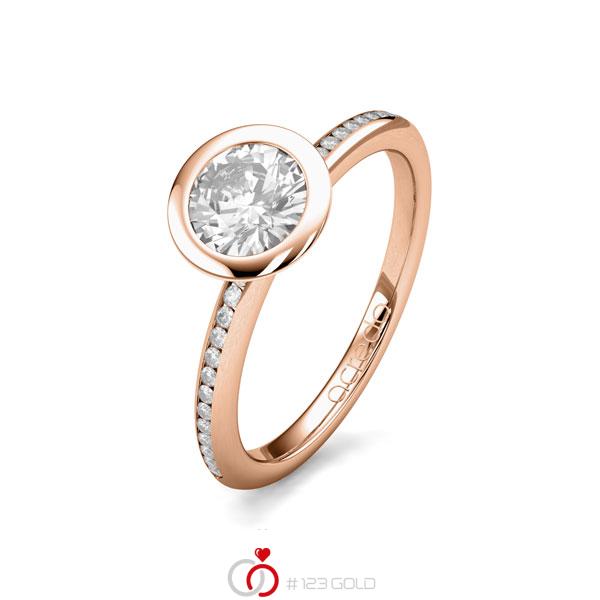 klassischer Trauring/Ehering in Rotgold 585 mit 0,7 ct. + zus. 0,13 ct. Brillant tw, si von acredo - A-1654-33 klassischer Trauring/Ehering in Rotgold 585 mit 0,7 ct. + zus. 0,13 ct. Brillant tw, si von acredo - A-1654-33