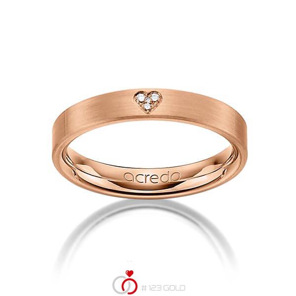 klassischer Trauring/Ehering in Rotgold 585 mit zus. 0,021 ct. Brillant tw, si von acredo - A-1243-10 klassischer Trauring/Ehering in Rotgold 585 mit zus. 0,021 ct. Brillant tw, si von acredo - A-1243-10